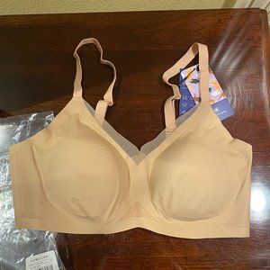 HONEYLOVE LiftWear Nude Crossover Wireless Bra, Size Large